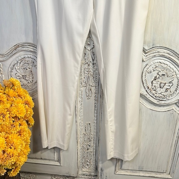 Elegant Creamy White Dress Trousers Old Money Classic Chic Trending Capsule - Picture 3 of 10